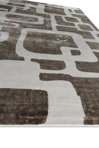 Exquisite Rugs Koda 5183 Brown/Silver Area Rug Closeup Image