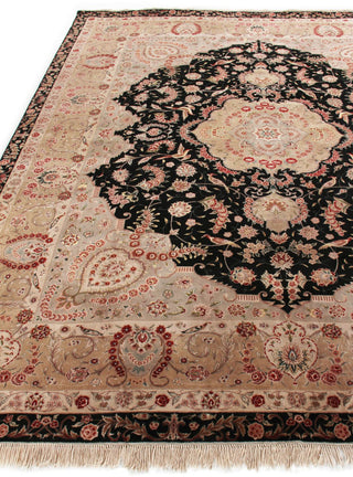 Exquisite Rugs Super Fine Tabriz 5412 Black/Ivory Area Rug Pile Image