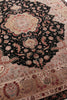 Exquisite Rugs Super Fine Tabriz 5412 Black/Ivory Area Rug Detail Image