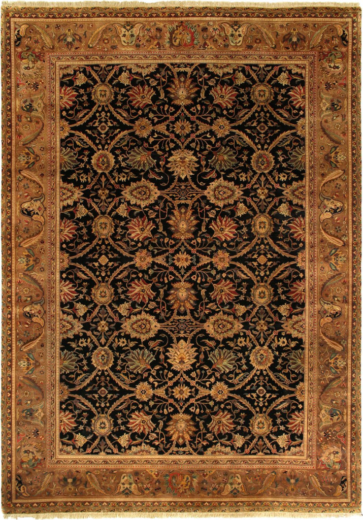 Exquisite Rugs Super Fine Tabriz 5432 Black/Gold Area Rug main image