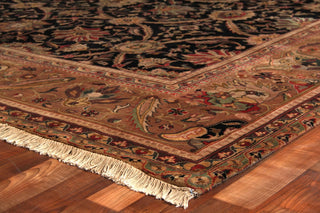 Exquisite Rugs Super Fine Tabriz 5432 Black/Gold Area Rug Corner Image