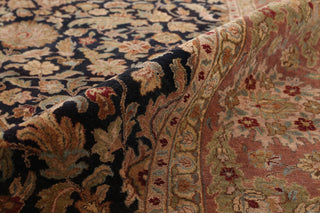 Exquisite Rugs Super Fine Tabriz 5496 Black Area Rug Detail Image