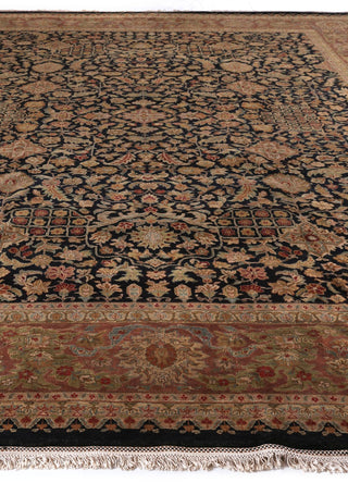 Exquisite Rugs Super Fine Tabriz 5496 Black Area Rug Lifestyle Image Feature