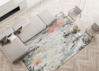 Exquisite Rugs Floor Art 5499 Silver/Gray/Coffee Area Rug Lifestyle Image Feature