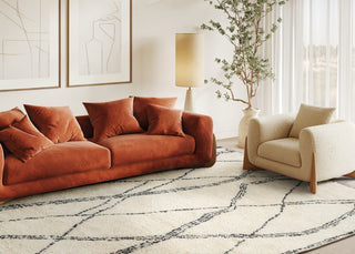 Exquisite Rugs Tahoe 5560 Ivory/Black Area Rug Lifestyle Image Feature