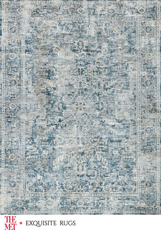 The Met X Exquisite Rugs Antique Loom 5589 Blue Area Rug