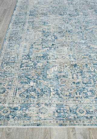 The Met X Exquisite Rugs Antique Loom 5589 Blue Area Rug Closeup Image