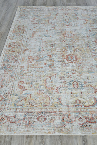 The Met X Exquisite Rugs Antique Loom 5591 Cream/Rust Area Rug Closeup Image