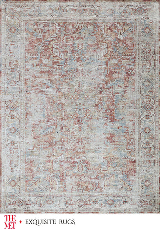 The Met X Exquisite Rugs Antique Loom 5593 Rust/Beige Area Rug