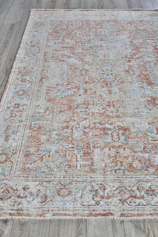 The Met X Exquisite Rugs Antique Loom 5593 Rust/Beige Area Rug Closeup Image