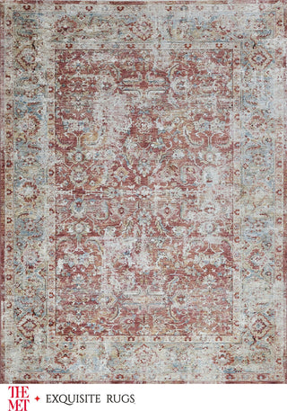 The Met X Exquisite Rugs Antique Loom 5594 Rust/Blue Area Rug