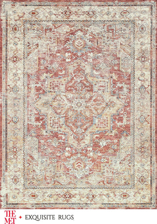 The Met X Exquisite Rugs Antique Loom 5600 Rust/Beige Area Rug