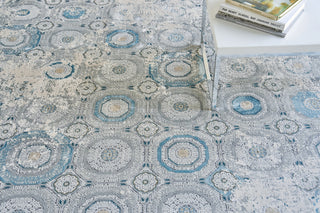 Exquisite Rugs Legacy 5662 Ivory/Blue Area Rug Lifestyle Image Feature
