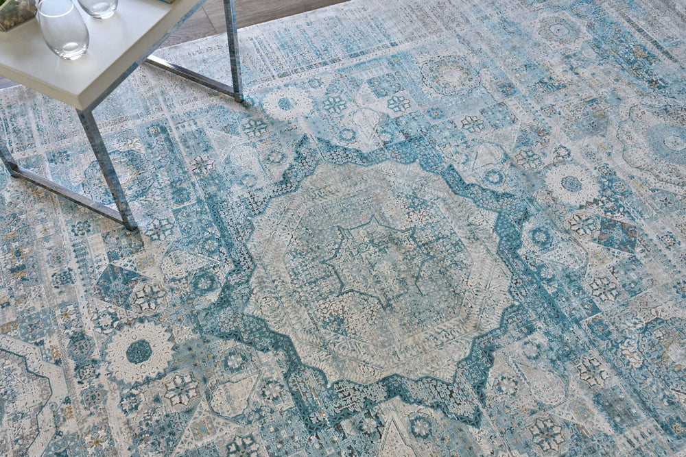 Exquisite Rugs Legacy 5663 Blue/Ivory Area Rug by The Met Lifestyle Image Feature