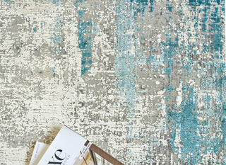 Exquisite Rugs Mercuri 5664 Silver/Blue Area Rug by The Met Lifestyle Image Feature