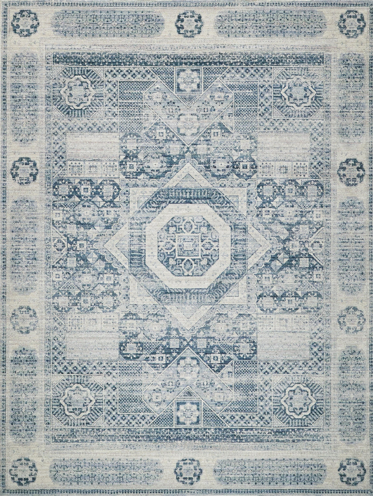 The Met X Exquisite Rugs Vintage Looms 5670 Light Blue/Blue Area Rug main image