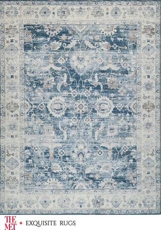 The Met X Exquisite Rugs Vintage Looms 5672 Blue/Beige Area Rug