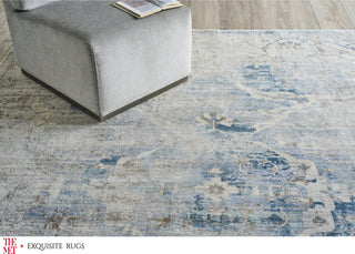 The Met X Exquisite Rugs Vintage Looms 5673 Light Blue/Beige Area Rug Lifestyle Image Feature