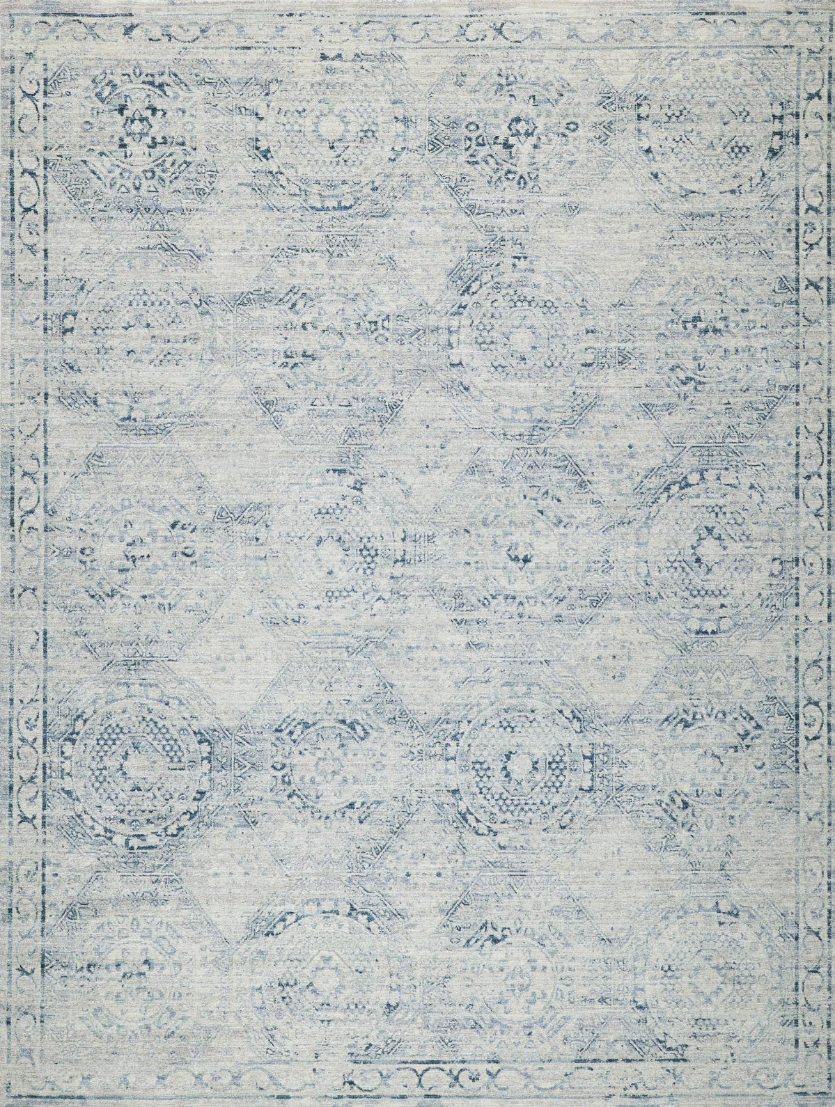 The Met X Exquisite Rugs Vintage Looms 5674 Light Blue/Blue Area Rug main image