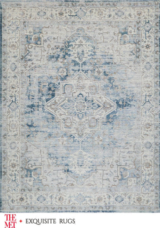 The Met X Exquisite Rugs Vintage Looms 5677 Blue/Beige Area Rug