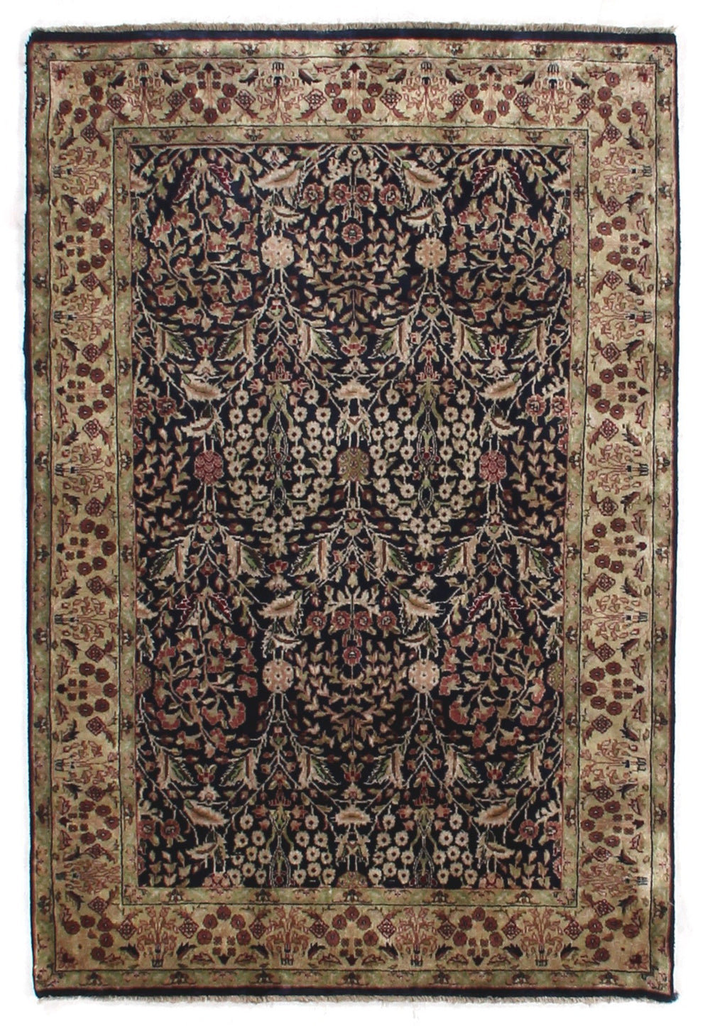 Exquisite Rugs Super Fine Millefleur 5689 Navy/Green Area Rug