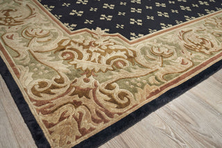 Exquisite Rugs Contemporary 5795 Black/Green Area Rug Corner Image