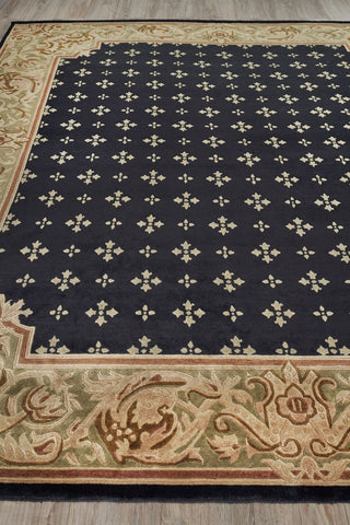 Exquisite Rugs Contemporary 5795 Black/Green Area Rug Closeup Image