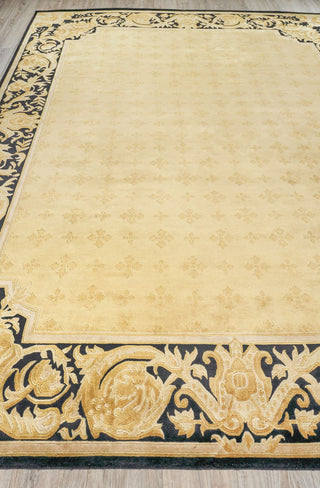 Exquisite Rugs Super Tibetan 5854 Gold/Black Area Rug Closeup Image