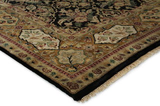 Exquisite Rugs Polonaise 5857 Black/Peach Area Rug Corner Image