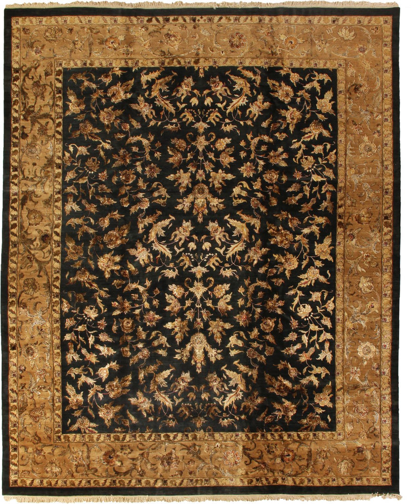 Exquisite Rugs Museum Kashan 5929 Black/Gold Area Rug main image