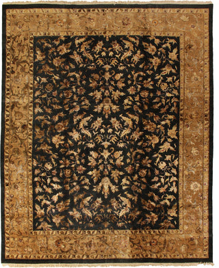 Exquisite Rugs Museum Kashan 5929 Black/Gold Area Rug main image