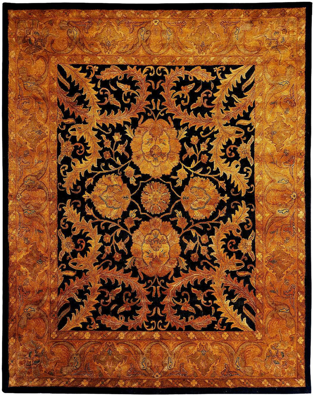 Exquisite Rugs Tufted Agra 5953 Black/Gold Area Rug