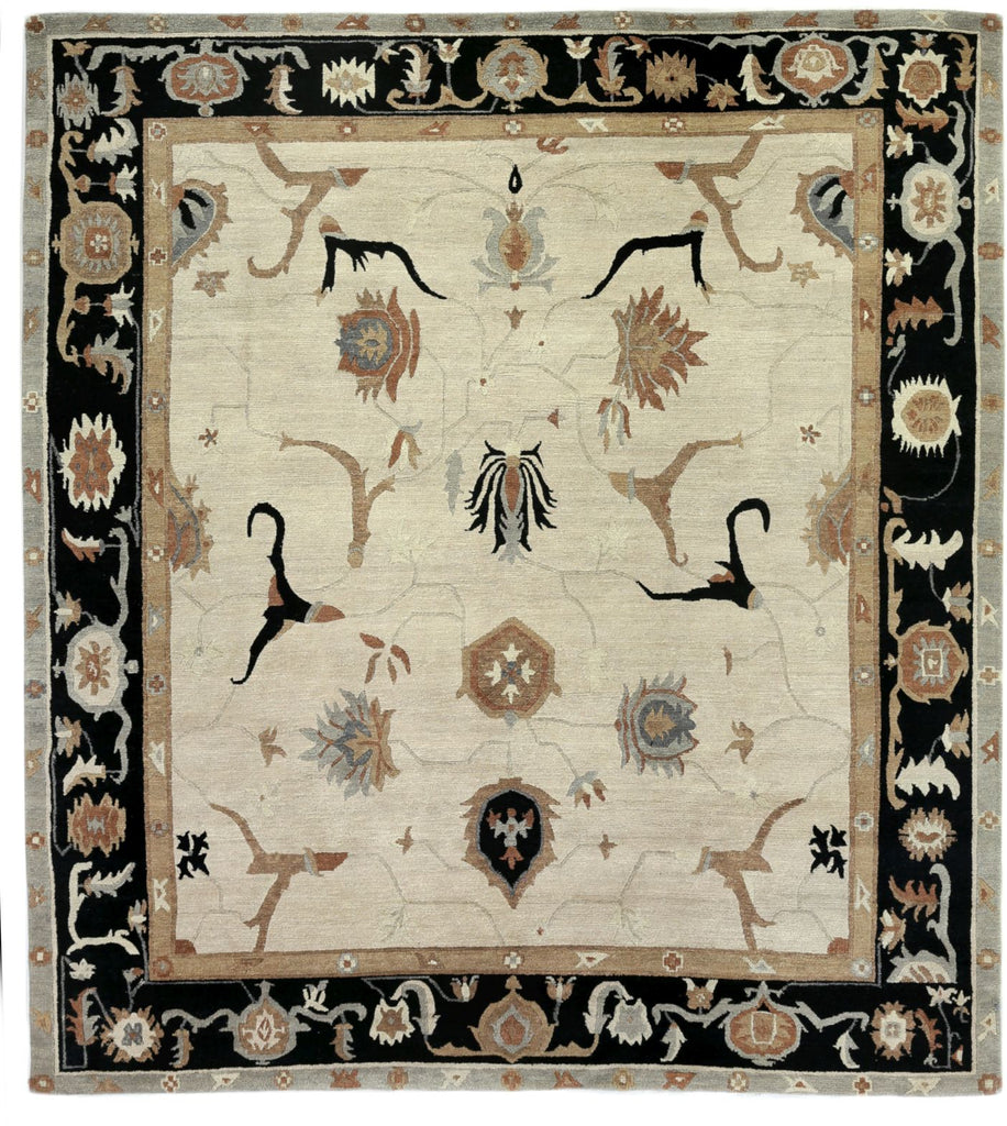 Exquisite Rugs Roman 6081 Ivory/Black Area Rug main image