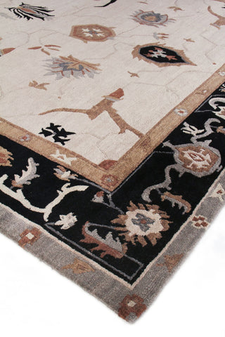 Exquisite Rugs Roman 6081 Ivory/Black Area Rug Lifestyle Image Feature