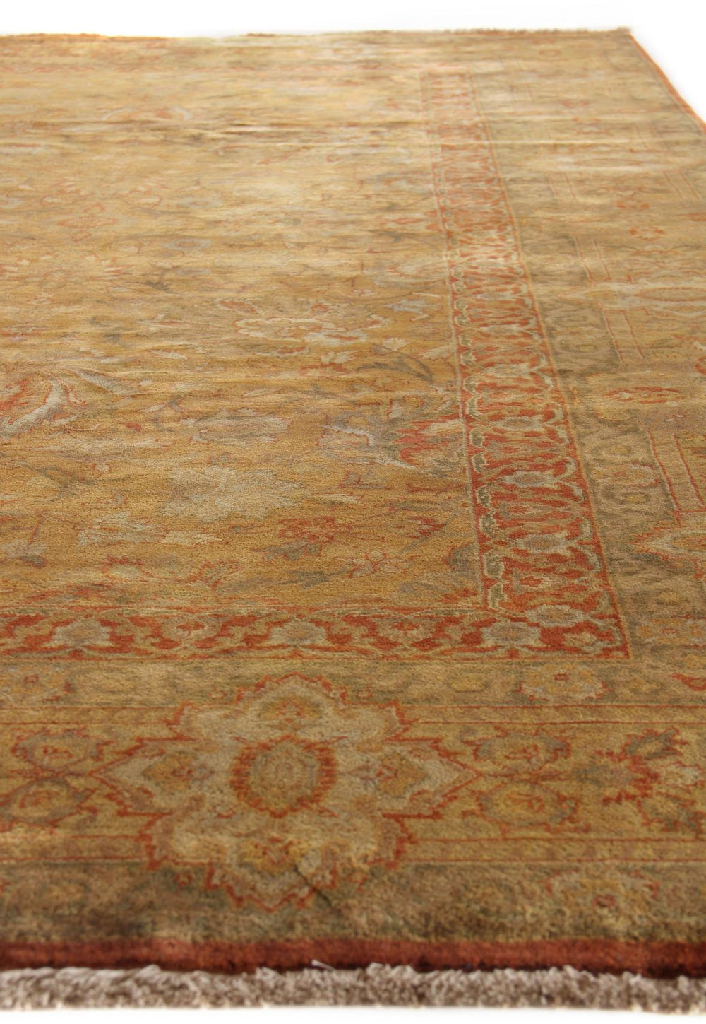 Exquisite Rugs Super Mashad 6115 Light Gold/Gray Area Rug Lifestyle Image Feature