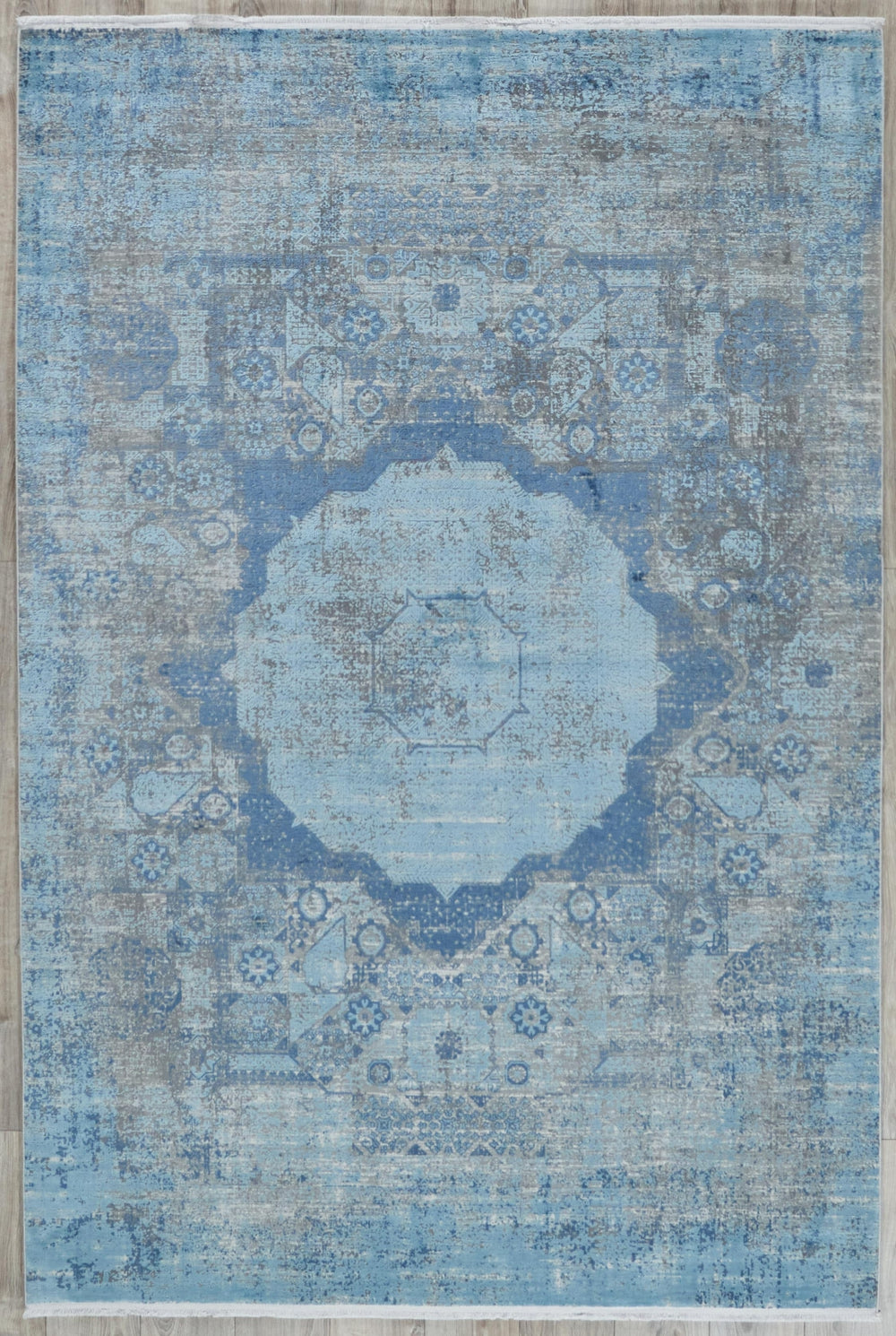 Exquisite Rugs Palace 6169 Ivory/Blue Area Rug