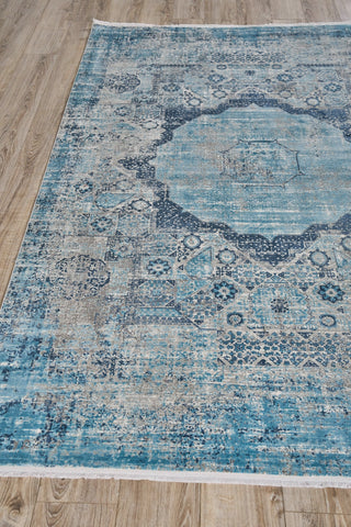 Exquisite Rugs Palace 6169 Ivory/Blue Area Rug by The Met Closeup Image