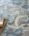 Exquisite Rugs Gianni 6246 Blues/Silver/Ivory Area Rug Lifestyle Image Feature