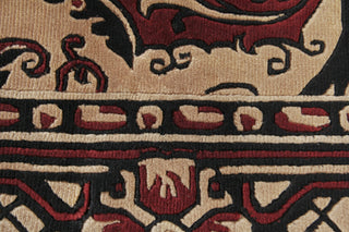 Exquisite Rugs Contemporary 6270 Black/Red Area Rug Closeup Image