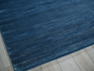 Exquisite Rugs Velutto Modern 6539 Navy Area Rug Corner Image