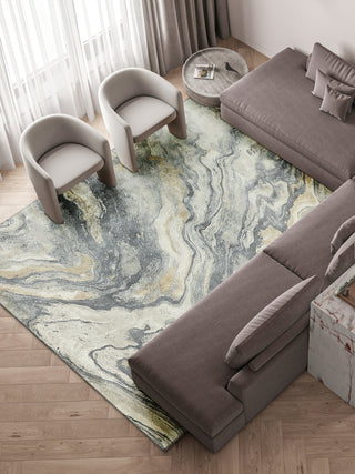 Exquisite Rugs Gianni 6648 Gray/Gold Area Rug Lifestyle Image Feature