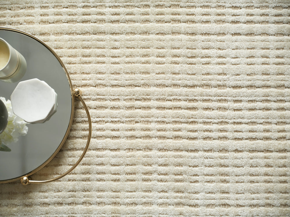 Exquisite Rugs Cabrini Modern 6733 Light Beige Area Rug Lifestyle Image Feature