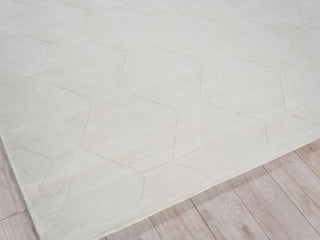 Exquisite Rugs Brunello Modern 6735 White Area Rug Corner Image