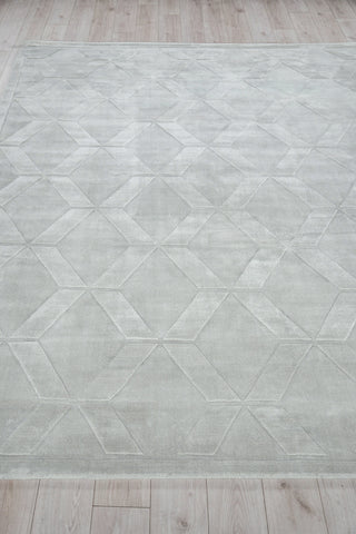 Exquisite Rugs Brunello Modern 6736 Light Silver Area Rug Closeup Image