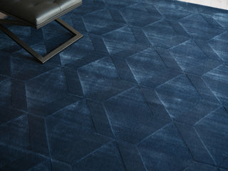 Exquisite Rugs Brunello Modern 6737 Navy Area Rug Lifestyle Image Feature