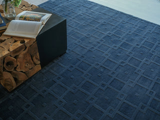 Exquisite Rugs Camora Modern 6754 Navy Area Rug Lifestyle Image Feature