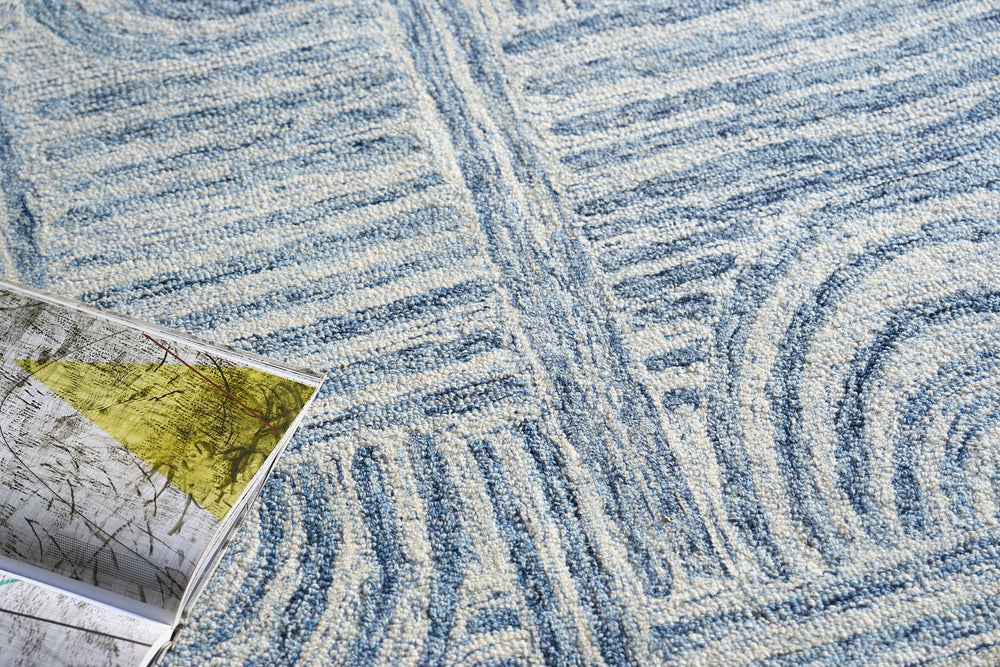 Exquisite Rugs Juno 6775 Blue/Ivory Area Rug Lifestyle Image Feature