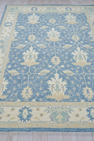 Exquisite Rugs Claremont Oushak 6793 Blue/Ivory Area Rug Closeup Image