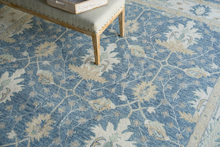 Exquisite Rugs Claremont Oushak 6793 Blue/Ivory Area Rug Detail Image