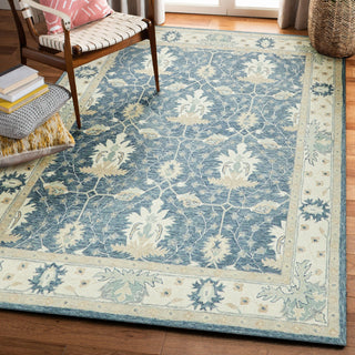 Exquisite Rugs Claremont Oushak 6793 Blue/Ivory Area Rug Lifestyle Image Feature